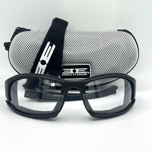 Epoch Eyewear Hybrid Motorcycle Glasses Clear Lens Foam Padded w/ Case